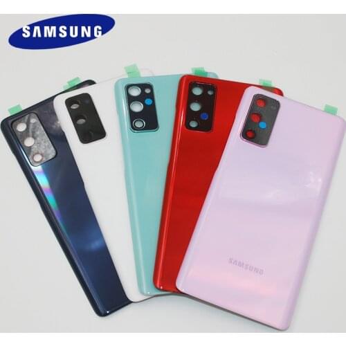 Original SAMSUNG Galaxy S20 FE 5G Phone Back Glass Cover Battery Cover Rear Door Housing Case For S20fe G780F With Camera Lens