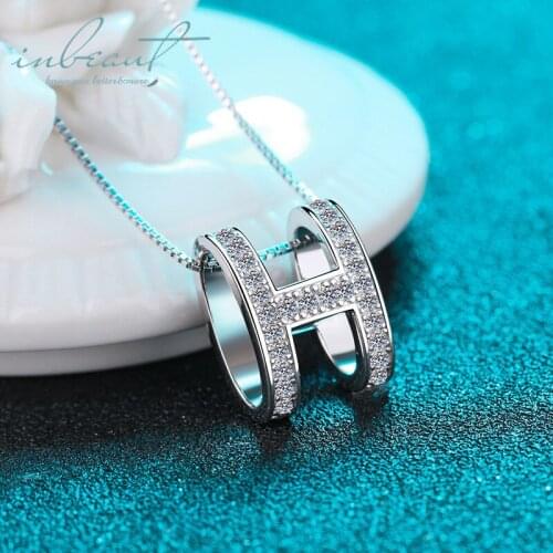 Inbeaut 925 Silver Total 1.04 ct D Color Excellent Cut Top Clarity Moissanite Letter Pendant Necklace Pass Diamond Test Chain