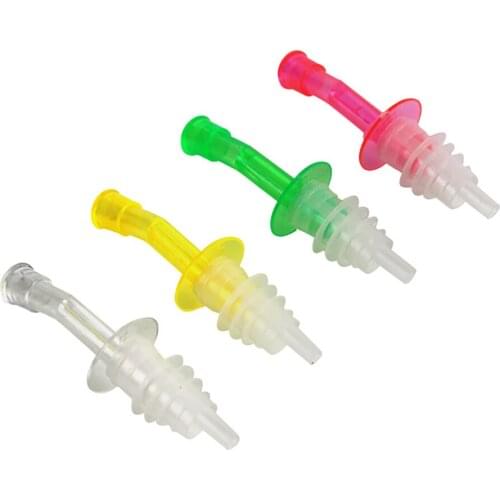 4pcs Plastic Wine Bottle Pour Stopper for Pubs&Clubs&Home Bars