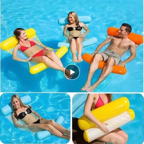 Float Lounger Floating Toys Floating Water Hammock Inflatable Floating Bed Chair Swimming Pool Foldable Inflatable Hammock Bed