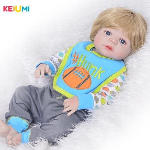 Alive 23' Inch 57 cm Reborn Baby Boy Full Silicone Body Reborn Dolls Lifelike Kids Playmates Baby Toys Kids Birthday Gifts