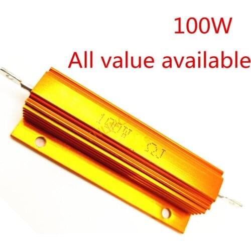 1PCS 100W 1R 2R 3R 4R 5R 6R Aluminum Power Metal Shell Case Wirewound Resistor 1 2 3 4 5 6 ohm 100W 5