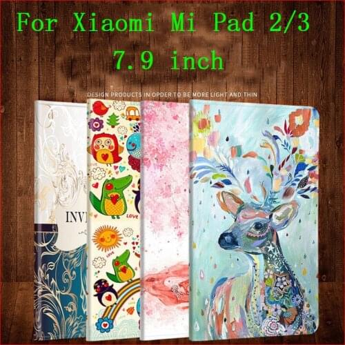 Luxury PU Leather Flip Tablet Case For Xiaomi Mi Pad 2 3 Mipad2 Protective Cover 7.9 inch Coque Mipad3 Mipad 2 3 PC Smart Fundas
