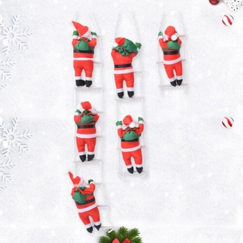 Christmas Pendant Santa Claus Ladder Rope Climbing Stairs Xmas Tree Decoration Christmas Ornament Happy New Year Decor 2021