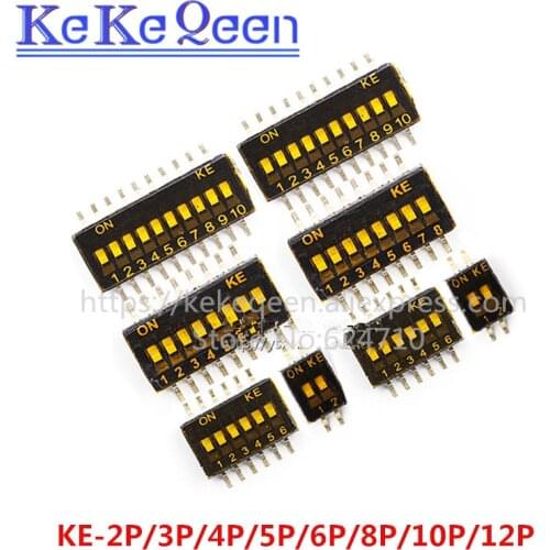 SMD Dial code switch 1.27mm feet pitch coding switch black 1.27 IC type patch thin KE-2P /3P /4P /5P /6P /8P /10P