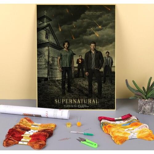 Supernatural Printed Canvas 11CT Cross-Stitch Patterns DIY Embroidery DMC Threads Craft Painting Handicraft Handiwork Home