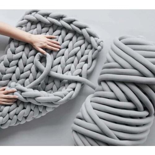 500g Super chunky yarn Thick Natural Wool Chunky Yarn DIY Bulky Arm Roving Knit Blanket Hand Knitting Spin Yarn DIY Blanket