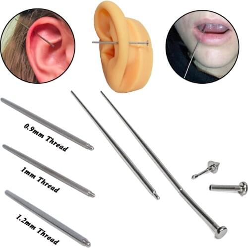 316L Surgical Stainless Steel Insertion Pin Taper Threaded Taper Labret Lip Dermal Pull Pin Tools Fashion Body Piercing Jewelry