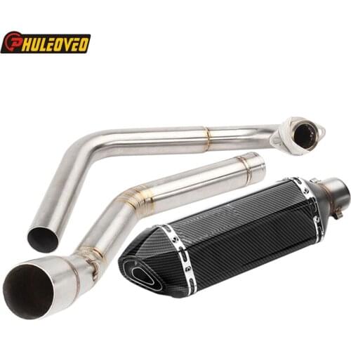 Motorcycle YZF-R15 MT-15 2008-2017 MT-125 Exhaust System Link Pipe with Muffler Exhaust Set for 08-17 YZF R15 MT 15 MT 125 Escape Moto