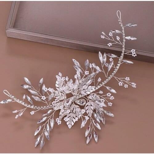 Luxury Rhinestone Hair Band Headbands Womens Silver Plated Headdress Hair Accessories Bride Crown Hair For Women Gift