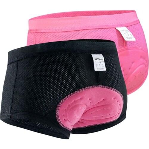 WOSAWE Womens Bicycle Riding Panties Breathable High Elastic Shockproof 3D Silicone Briefs Panties