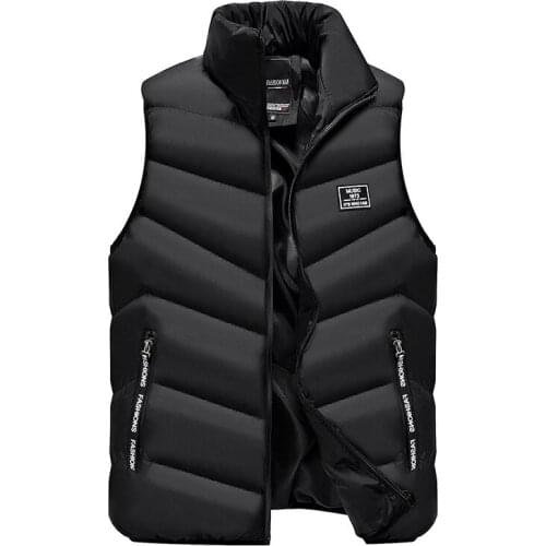 2021 Winter Vest Men Thick Waistcoat Windbreak Casual Quality Solid Slim Fit Sleeveless Jacket Brand Clothing M-4XL