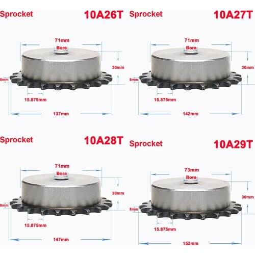 1Pcs 10A 26 Teeth To 31 Teeth Sprocket Wheel Chain Gear Industrial A3 Steel Suitable For 10A Roller Chain