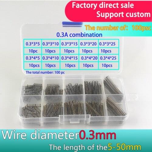 100pcs/lot Metal Steel Assorted With Storage Box Accessories Extension And Compression Coil Portable Hardware Tool Spring Set