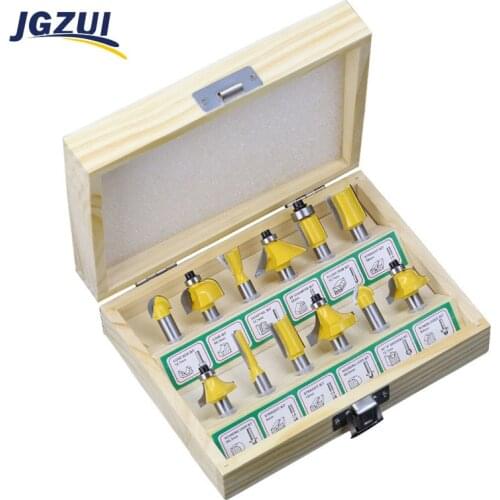 12pcs/Set 8mm Shank Router Bit Cemented Carbide Milling Cutter Wood Trimming Engraving Carving Woodworking Tools