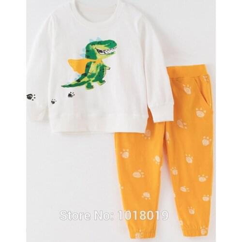 Brand New 2020 Quality 100% Combed Cotton Long Sleeve t-shirts Pants 2pc Children Suits Bebe Kids Baby Boys Clothes Sets Outfits