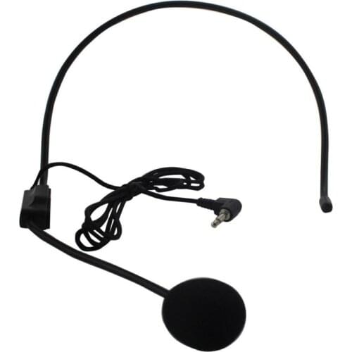 3.5mm Wired Headset Microphone Headworn Mic for Voice Amplifier Loudspeaker