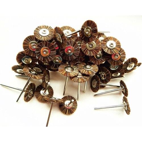 30pcs Dental Lab Beauty Horse Hair Brush Polishers Polishing Wheel for Rotary
