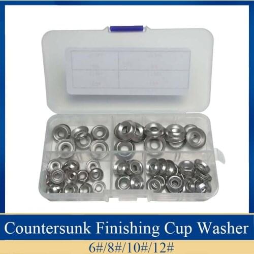 6#/8#/10#/12#304Stainless Steel Countersunk Finishing Cup Washer Assortment 110pcs/set kit