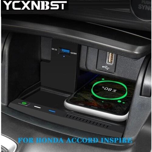 15W Car QI Wireless Charger Fast Charging Phone Charger FOR HONDA ACCORD INSPIRE Car Armrest Box Charging Phone Holder