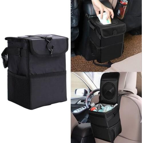 Car Garbage Bag Waterproof Car Trash Can with Lid Auto Door Seat Back Garbage Bag Hanging Leak-Proof Car Storage