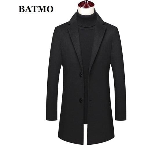 BATMO 2020 new arrival autumn&winter high quality wool thicked trench coat men,mens wool jackets ,plus-size M-4XL,JGA821