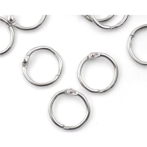 Metal Ring Binder Staple Book Binder Albums Loose-leaf Book Hoops 50Pcs 15-80mm Loose Leaf Ring Keychain Office Binding Supplies