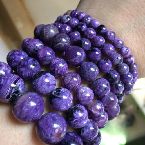 Natural charoite stone beads bracelet natural gemstone bracelet DIY jewelry for woman for gift wholesale