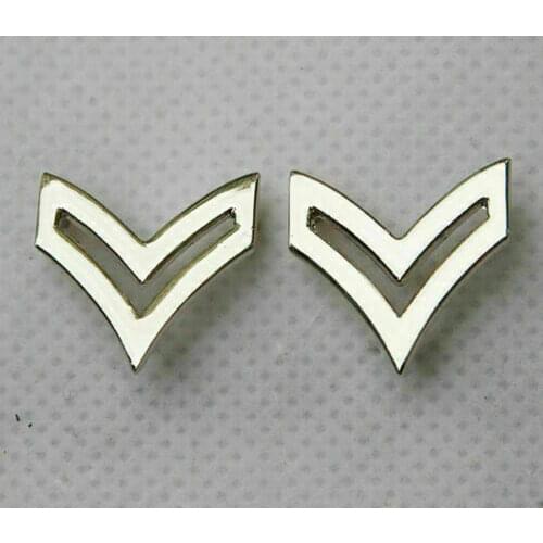 TWO US Army Corporal Subdued Metal Collar Rank Badge Pin Outdoors Military armyshop2008