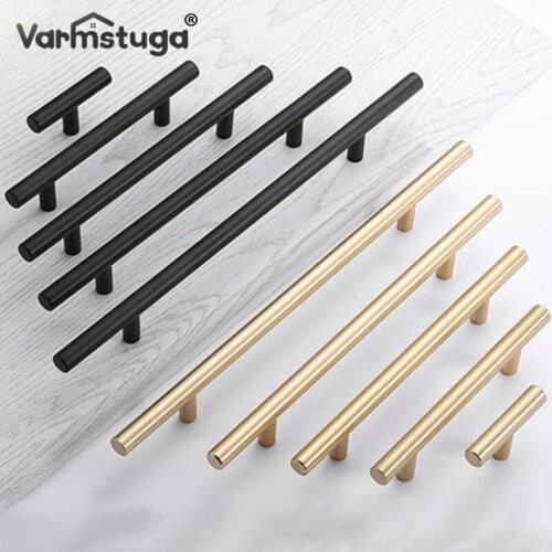 Door Knob Black Golden Cupboard Handle Brushed Stainless Steel Kitchen Cabinet Door Knob Furniture Drawer Pull Hardware Pulls