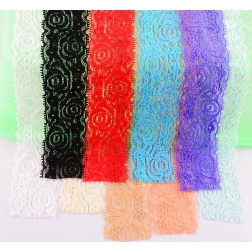 200yards/lot 18 Color U Pick 1.55 Inch Stretch Lace Trim For girl Headbands By The Yard Wedding Garters DIY Craft Supplies HD08Y