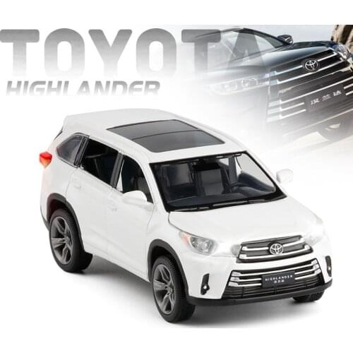 Exquisite 1:32 Toyota 2018 Highlander SUV alloy model,simulation diecasting sound and light pull back boy toy gift,free shipping