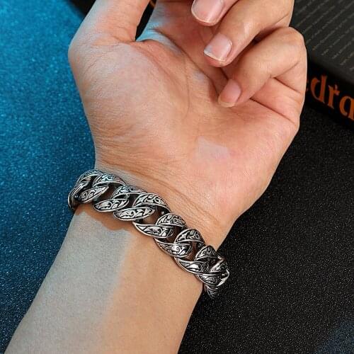 Classic Retro Fashion Cuban Chain Bracelet Hip Hop Street Rapper Accessories Jewelry Gifts For Your Friends