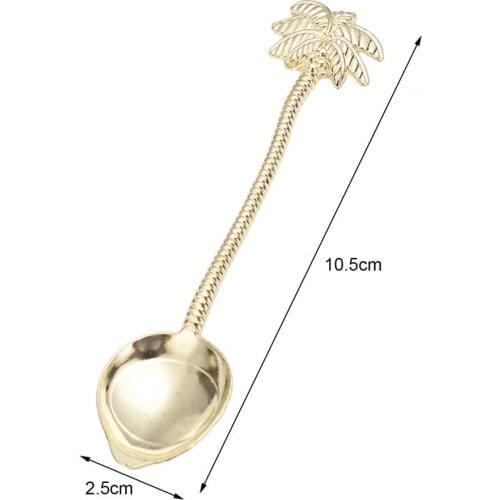 Coffee Spoon Anti-rust Safe Zinc Alloy Elegant Design Long Handle Dessert Spoon Mixing Spoon Coffee Spoon Cake For Home Kitchen