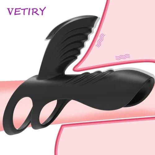 VETIRY Penis Vibrator Cock Ring for Men Penis Erection Sex Toys for Couples Vibrating Ring Dick Enlargement Clitoris Stimulator