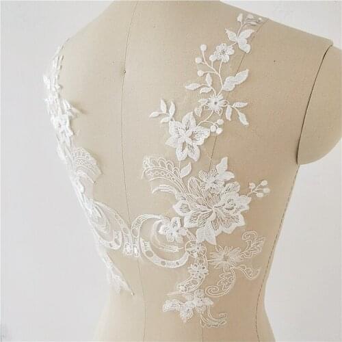 Cotton Mesh Embroidery Wedding Dress Lace Patch