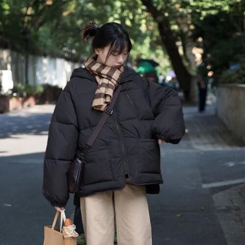 2021 New Winter Jacket Women Autumn Suit Female Students Hooded Loose Bread Coat In Fashion Cotton Outerwear