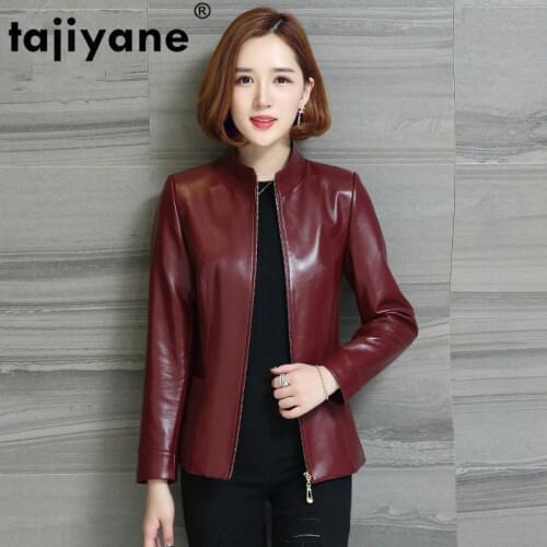 Real Genuine Leather Jacket Women Leather Jackets Sheepskin Coat Spring Autumn Short Fit Motobiker Coats Woman Coats XU17X1937