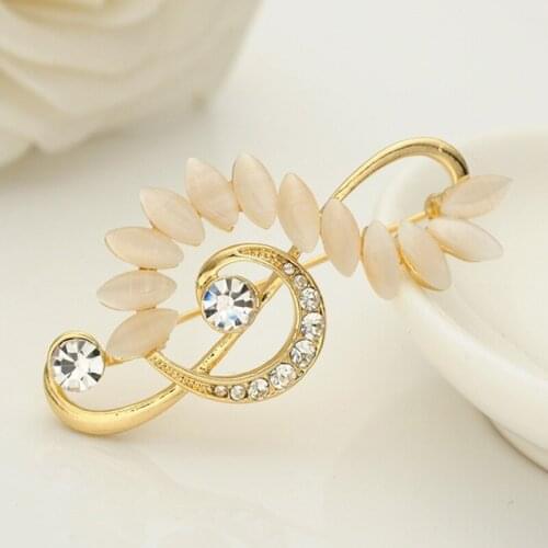 Hot Sale Opal Notes Brooch Pins Crystal Rhinestone Exquisite Brooches Jewelry For Women Wholesale High Quality