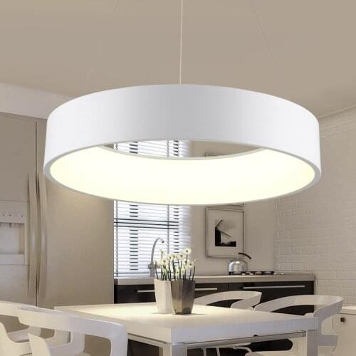 Modern Creative chandelier Circle Rings LED lamp use for Bedroom Dining living room White chandeliers LED Chip AC220V lustre