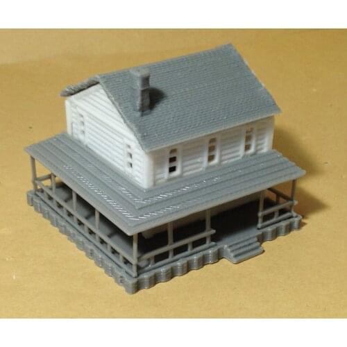 Outland Models Country 2-Story House White N Scale 1:160 Train Railway Layout