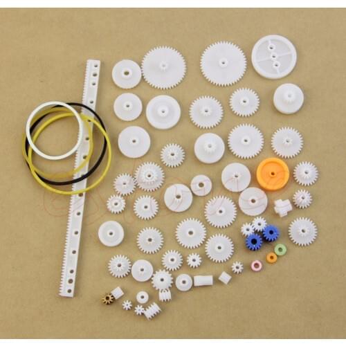 New 60pcs Type Plastic Shaft Single Double Reduction Crown Worm Gears DIY Robot