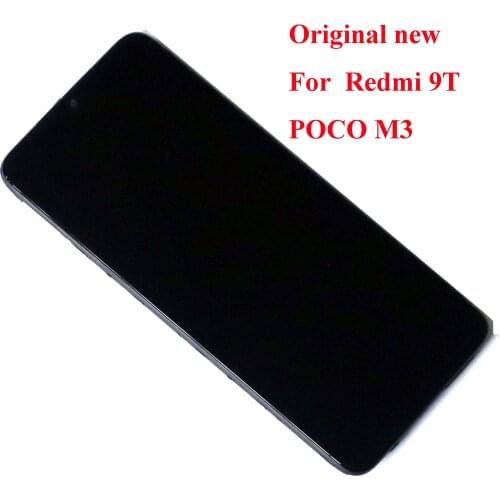 Original LCD Touch Screen for POCO M3 Redmi 9T with frame And Gorilla Fifth Generation Outer glass