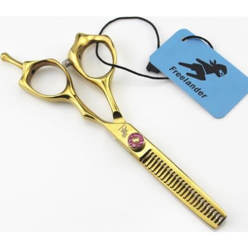 "Hairdressing Scissors Bangs Scissors Tooth Cutting Hairdressing Thinning Scissors Golden Stainless Steel Type Model Number Size