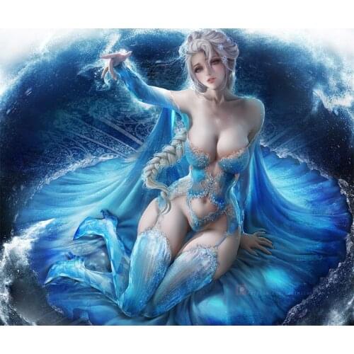 Print Anime Snow Fairy Princess Elsa Canvas Art Poster Custom Hanging Pictures 16x24 24x36 Inch Living Room Decorative Paintings