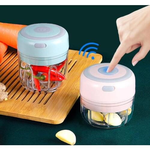 Portable USB Charging 100/250ml Garlic Press Household Electric Masher Durable Crusher Vegetable Grinder Food Kitchen Gadgets
