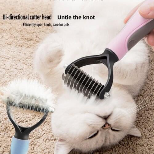 Pet comb for Cat Hair with Double Blade Deshedding Comb Pet Dog Cat Brush Grooming Tool Hair Removal Pets Supplies Beaty Tools