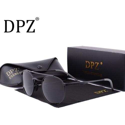 DPZ Aluminium Magnes Fashion Unisex Sun Glasses Polarized Coating Mirror Sunglasses Round Male Eyewear for men/women