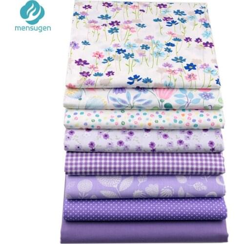 8 colors/lot Purple Series Cotton Fabrics Printed Sewing Cloth Quilting Fabrics for Patchwork Needlework DIY Doll Cloth Material