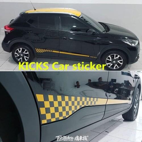 Body appearance For Nissan KICKS car stickers pull flower color strip KICKS body decoration modification